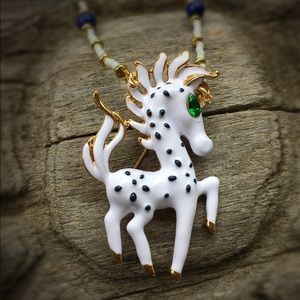 Vintage Trefari Horse Brooch Necklace